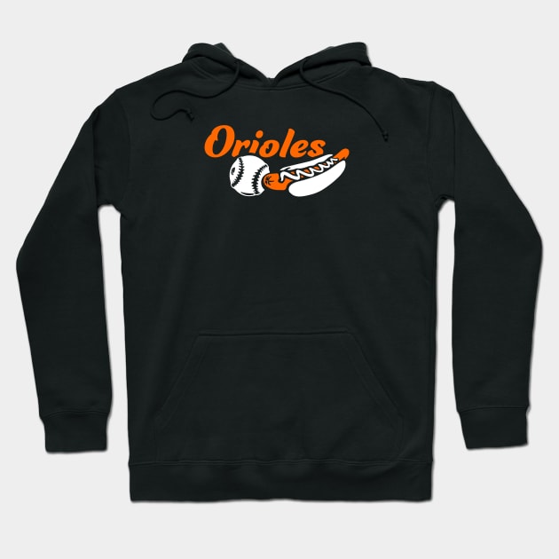 Orioles Ball and Dog Hoodie by Throwzack